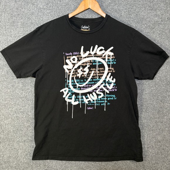 Outrank Other - Outrank Shirt Mens Large Black Graphic Print No Luck All Hustle